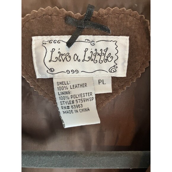 Live a Little Brown Suede Jacket Blazer Size M Western Snap Lined Pockets - Picture 5 of 6